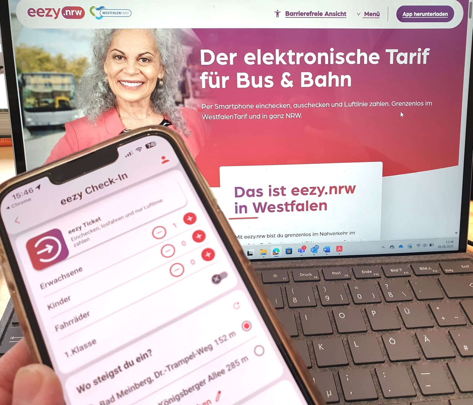 Fünf Euro Guthaben für Bus- und Bahnfahrten mit eezy.nrw